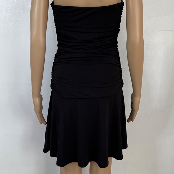 NWOT House of Harlow Strapless Black Mini Dress Ruching A-line Skirt Size S - Picture 5 of 15